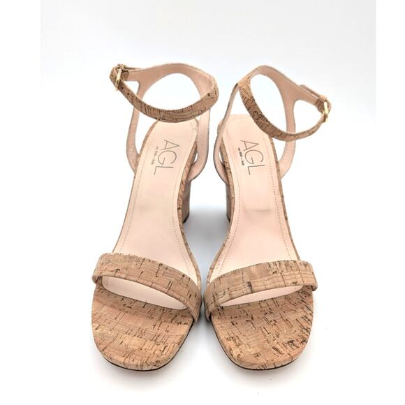 AGL Demi Cork Ankle Strap Wedge Sandals Women's Size US9.5 EU40 - Picture 2 of 9